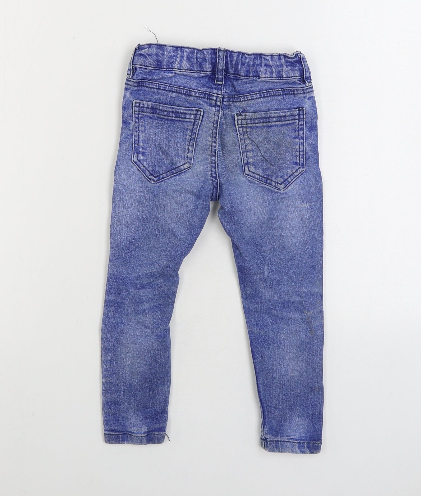 Primark Boys Blue Cotton Jegging Jeans Size 2-3 Years Regular Pullover - Distressed