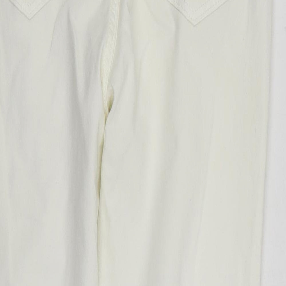 Marks and Spencer Womens White Cotton Skinny Jeans Size 12 L26 in Regular Zip