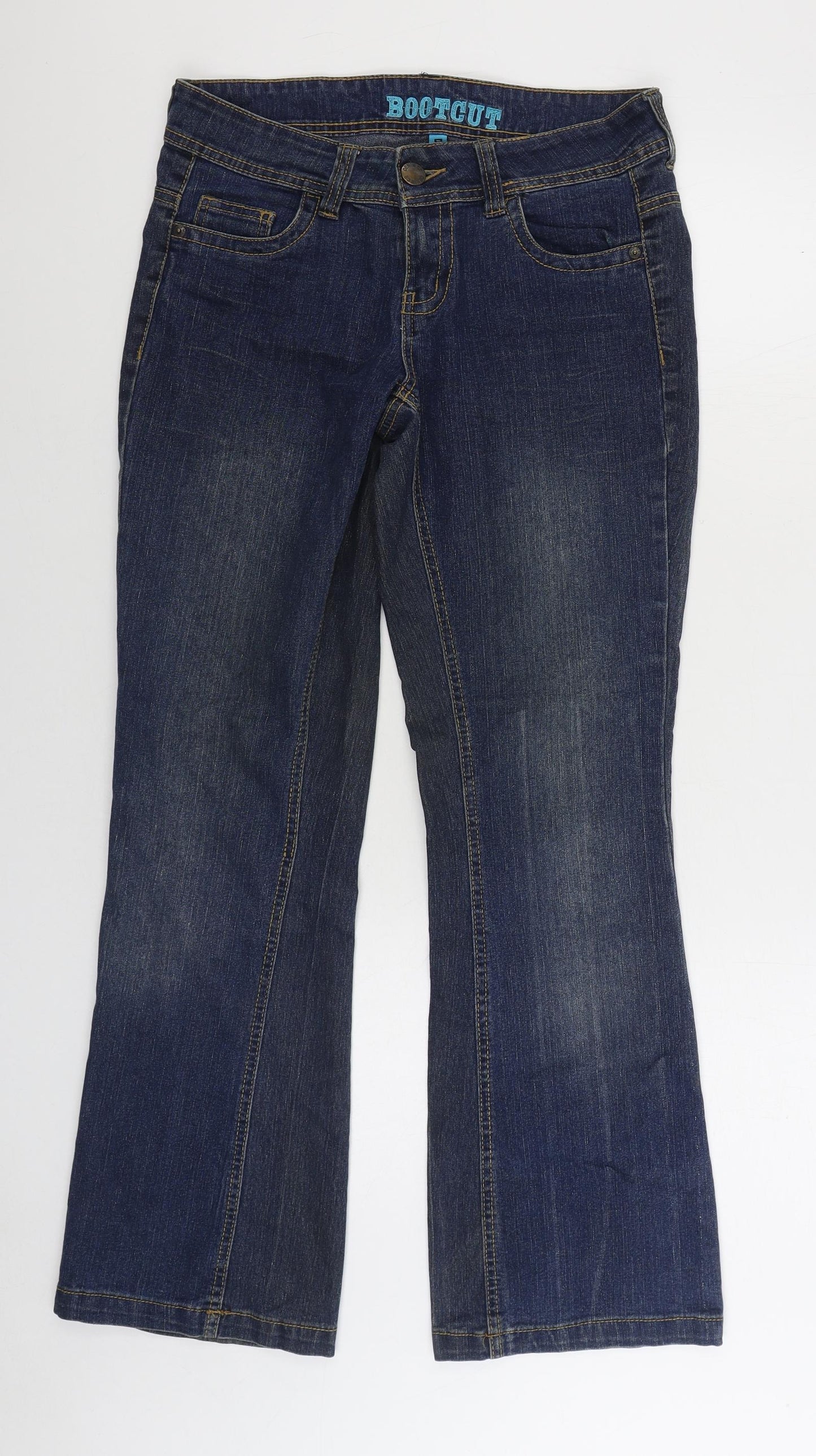 Denim & Co. Womens Blue Cotton Bootcut Jeans Size 16 L30 in Regular Zip