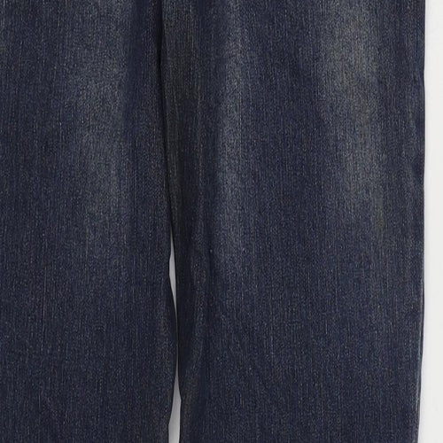 Denim & Co. Womens Blue Cotton Bootcut Jeans Size 16 L30 in Regular Zip