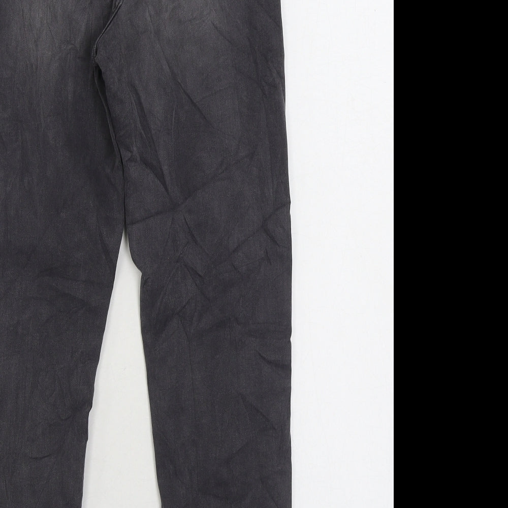 Marks and Spencer Womens Grey Cotton Straight Jeans Size 6 L24 in Regular Zip