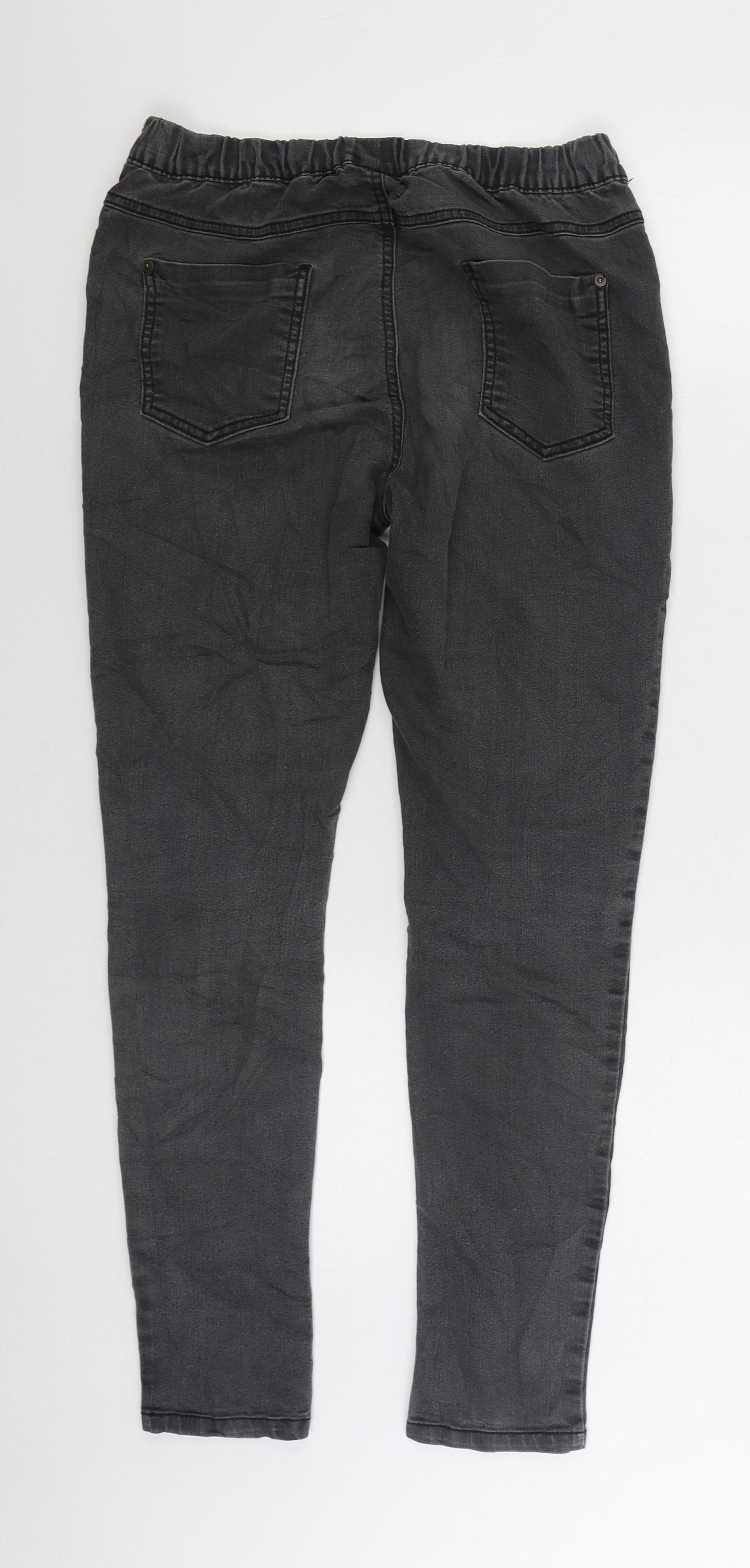 F&F Womens Black Cotton Jegging Jeans Size 14 L28 in Regular