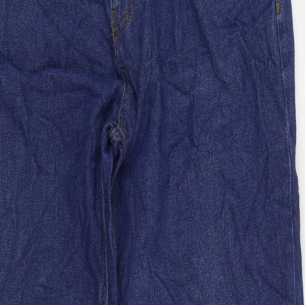 George Mens Blue Cotton Straight Jeans Size 33 in L32 in Regular Zip