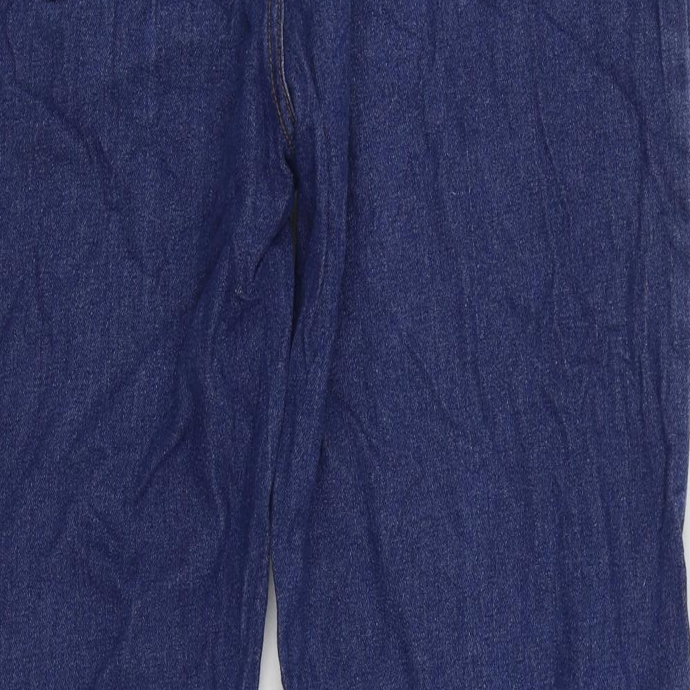 George Mens Blue Cotton Straight Jeans Size 33 in L32 in Regular Zip