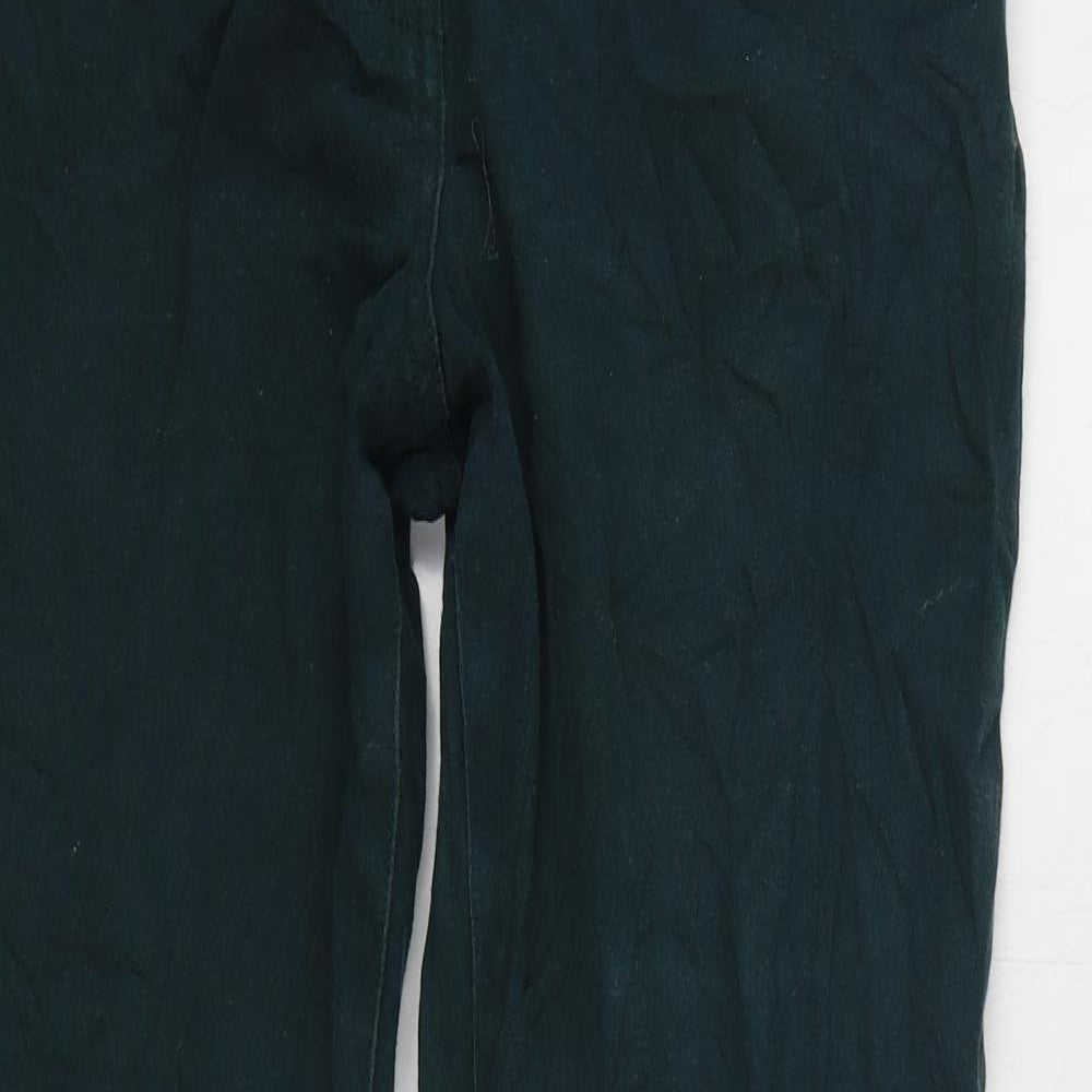 M&Co Womens Green Cotton Straight Jeans Size 14 L28 in Regular Zip