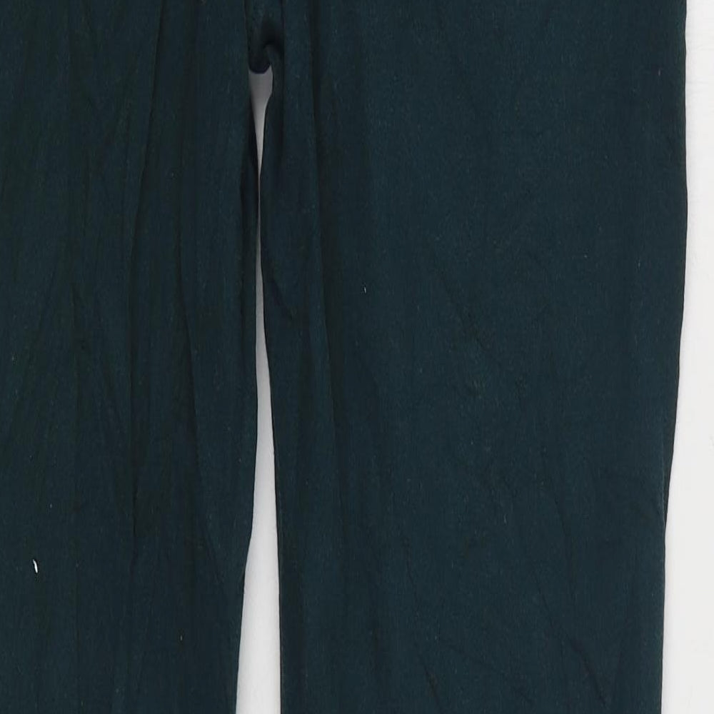 M&Co Womens Green Cotton Straight Jeans Size 14 L28 in Regular Zip