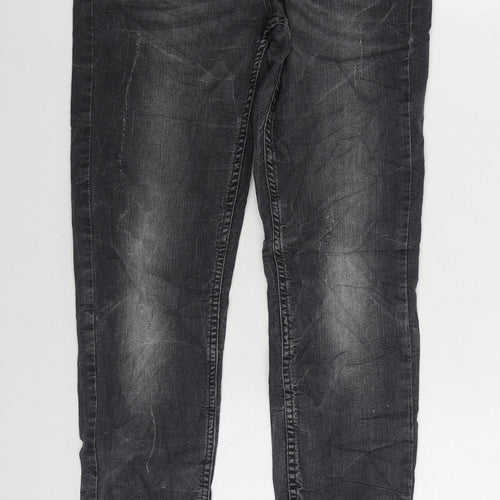 Marks and Spencer Womens Black Cotton Skinny Jeans Size 10 L30 in Regular Zip