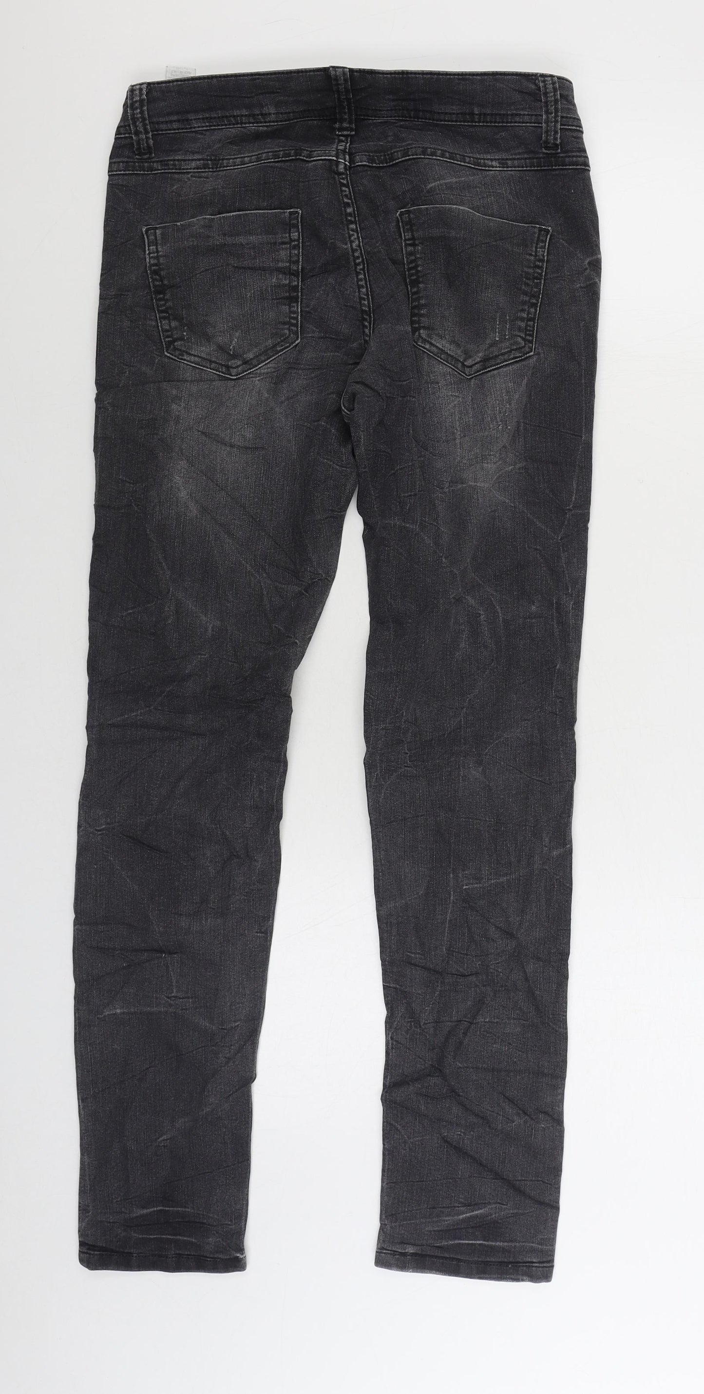 Marks and Spencer Womens Black Cotton Skinny Jeans Size 10 L30 in Regular Zip