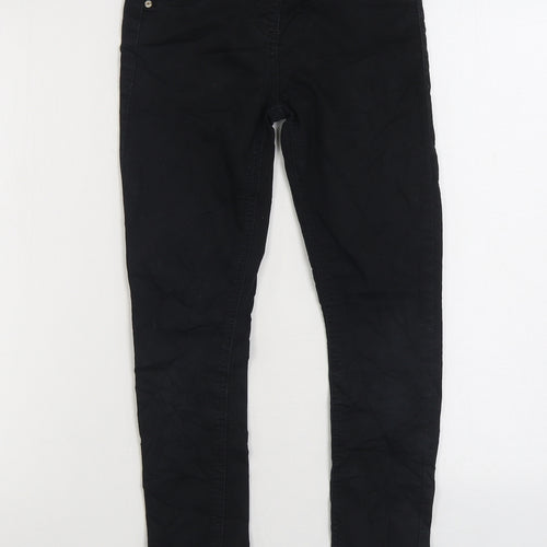 NEXT Girls Black Cotton Straight Jeans Size 11 Years Regular Zip
