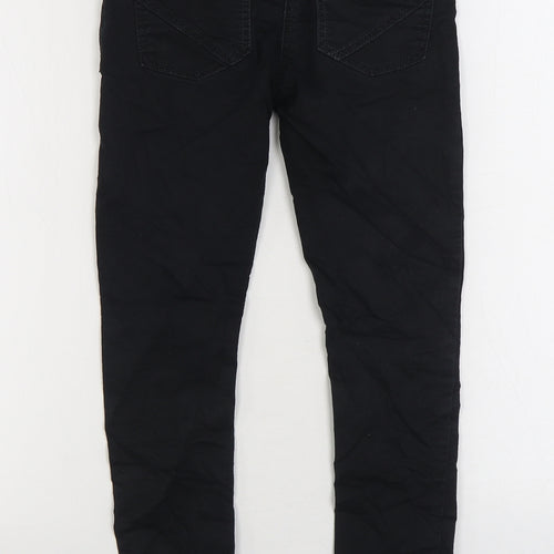NEXT Girls Black Cotton Straight Jeans Size 11 Years Regular Zip