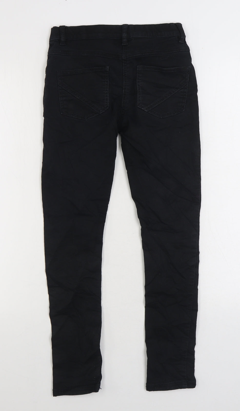 NEXT Girls Black Cotton Straight Jeans Size 11 Years Regular Zip