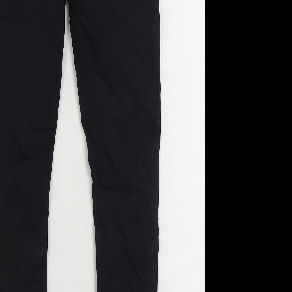 NEXT Girls Black Cotton Straight Jeans Size 11 Years Regular Zip