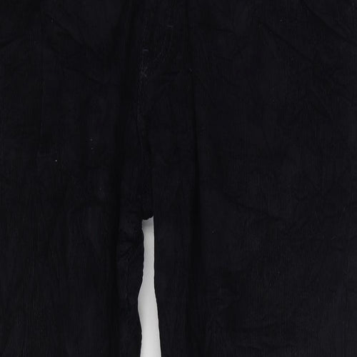 Marks and Spencer Mens Blue Cotton Trousers Size 36 in L31 in Regular Zip