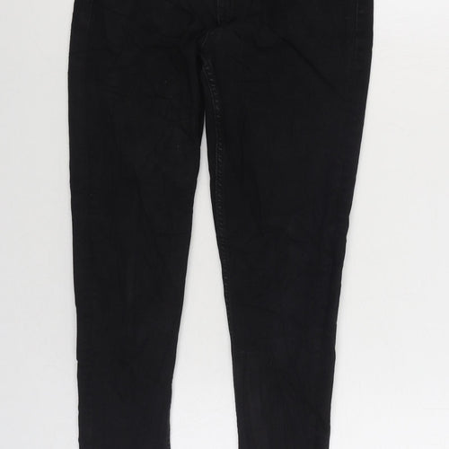 Marks and Spencer Womens Black Cotton Skinny Jeans Size 8 L25 in Regular Zip
