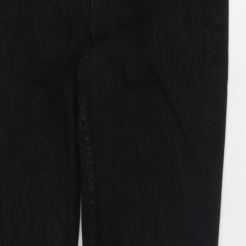 Marks and Spencer Womens Black Cotton Skinny Jeans Size 8 L25 in Regular Zip
