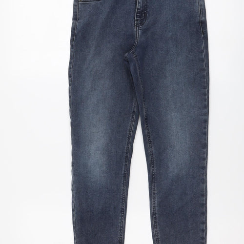 Topshop Womens Blue Cotton Skinny Jeans Size 26 in L28 in Regular Button