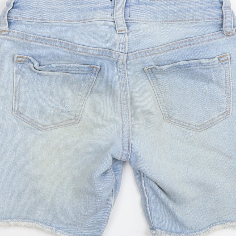 Gap Boys Blue Geometric Cotton Bermuda Shorts Size 4-5 Years Regular Zip