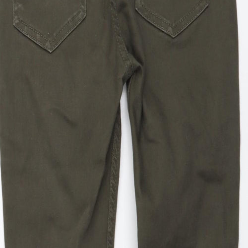 Denim & Co. Girls Green Cotton Skinny Jeans Size 10-11 Years Regular Button