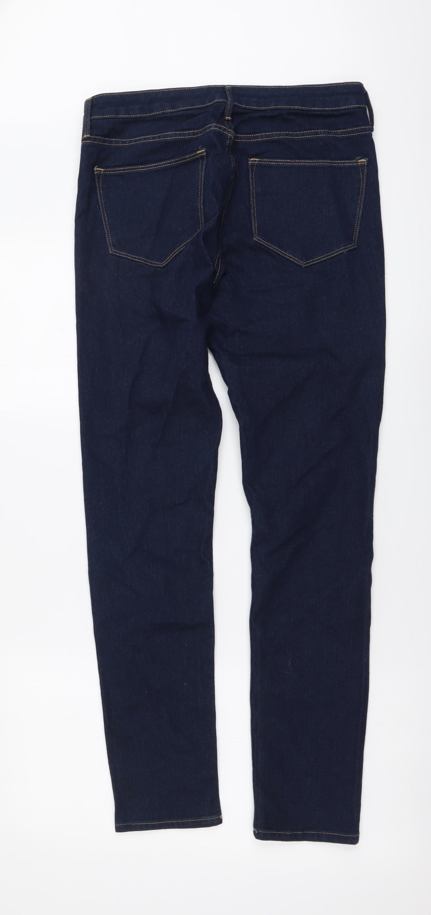 H&M Womens Blue Cotton Skinny Jeans Size 30 in L30 in Regular Button