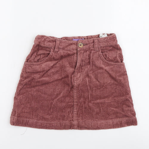 Shrinking violet Girls Pink Cotton Mini Skirt Size 7 Years Regular Button