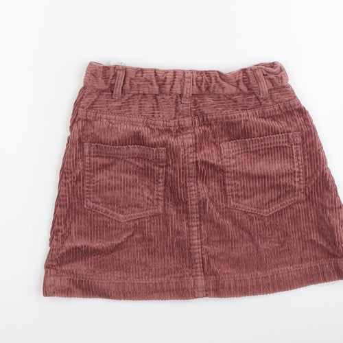 Shrinking violet Girls Pink Cotton Mini Skirt Size 7 Years Regular Button
