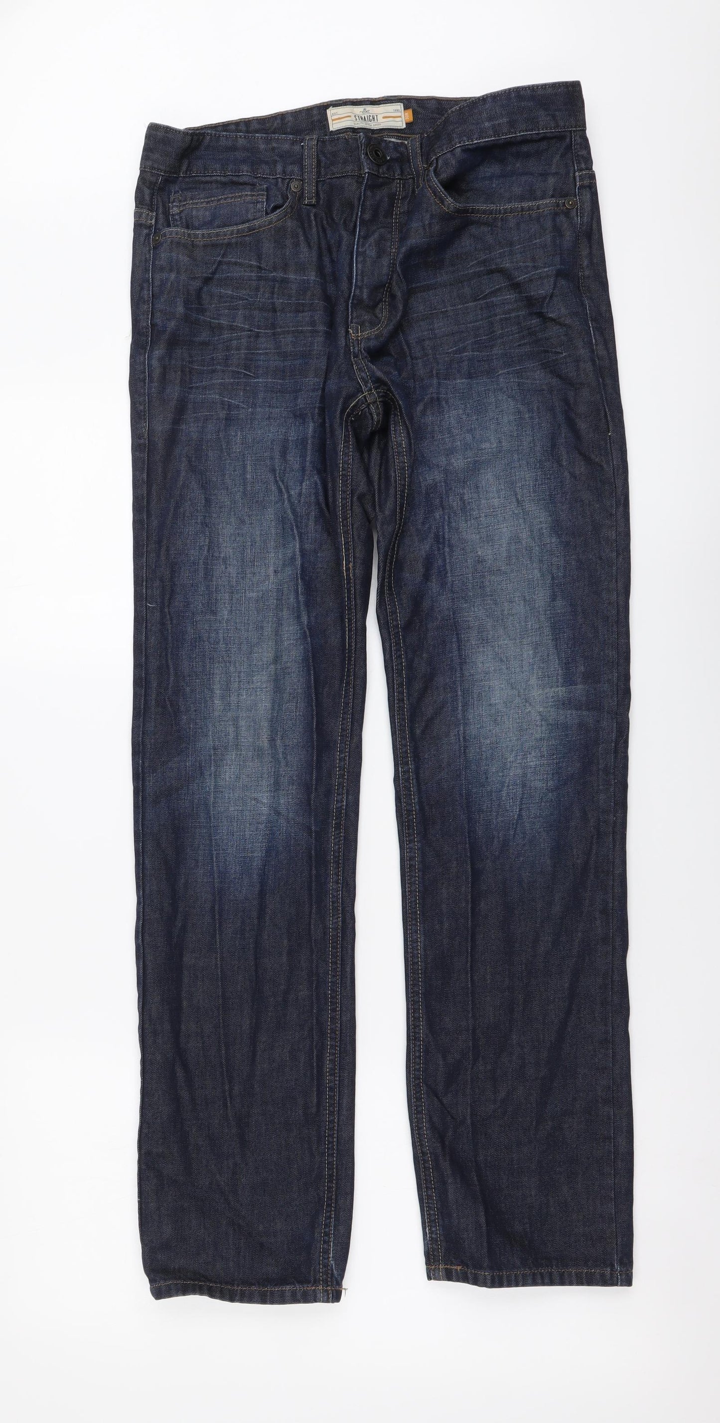 NEXT Mens Blue Cotton Skinny Jeans Size 30 in L30 in Regular Button