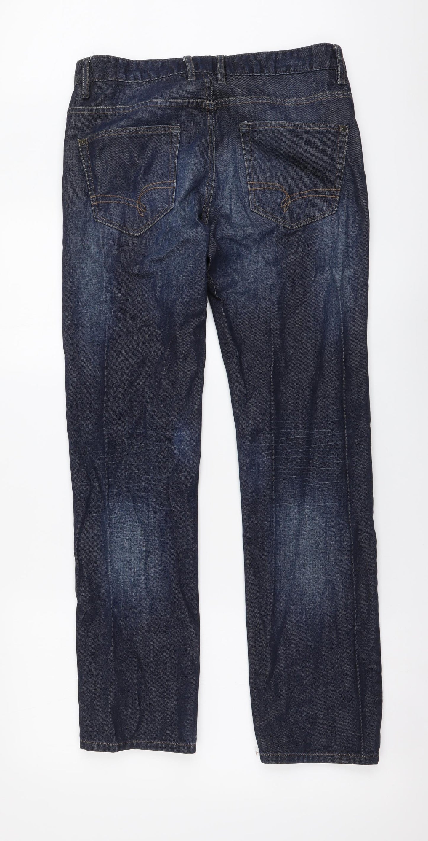 NEXT Mens Blue Cotton Skinny Jeans Size 30 in L30 in Regular Button