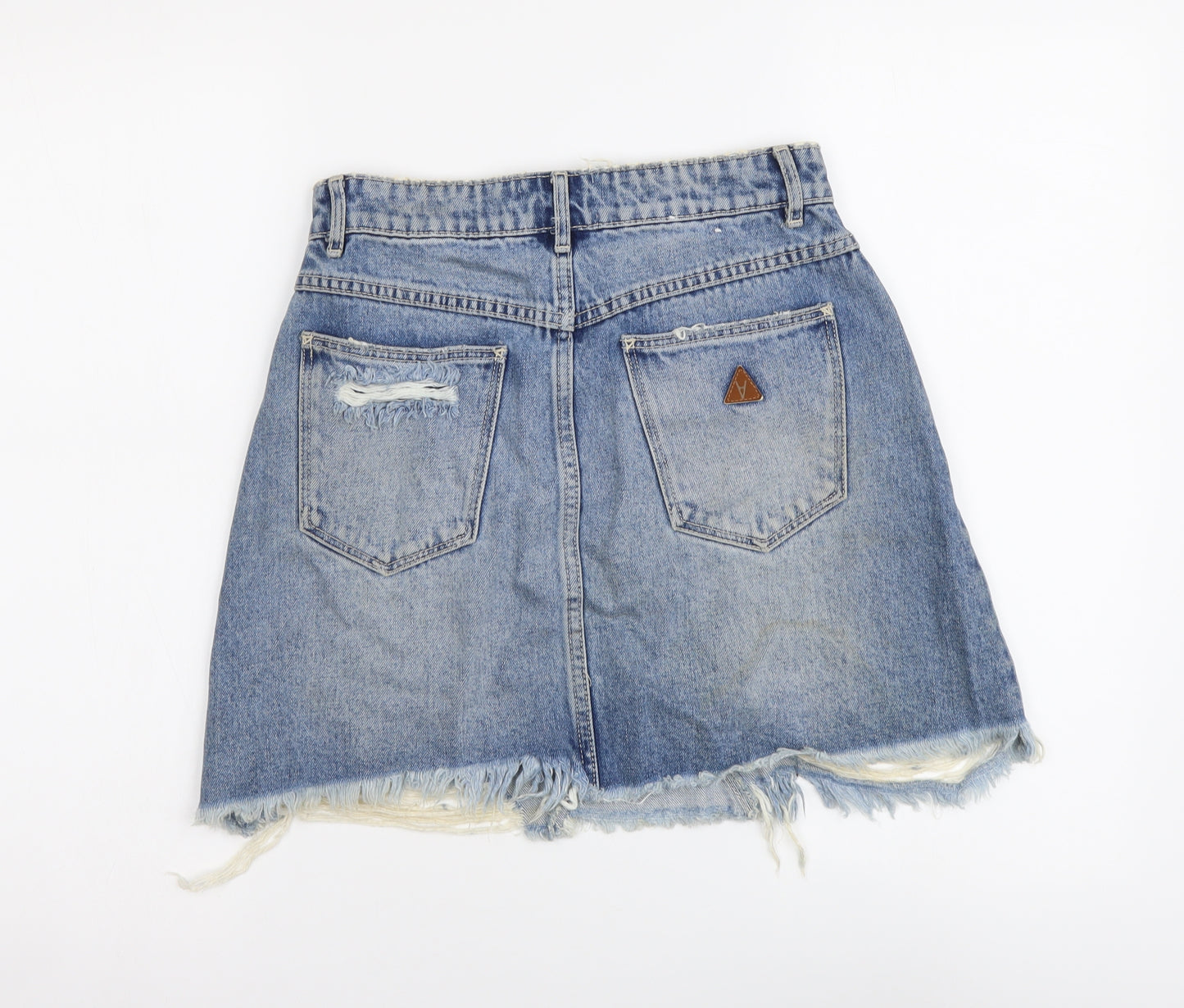 Abrand Jeans Womens Blue Cotton Mini Skirt Size 8 Button