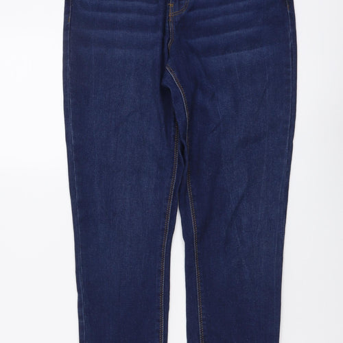 Denim & Co. Womens Blue Cotton Skinny Jeans Size 12 L27 in Regular Button