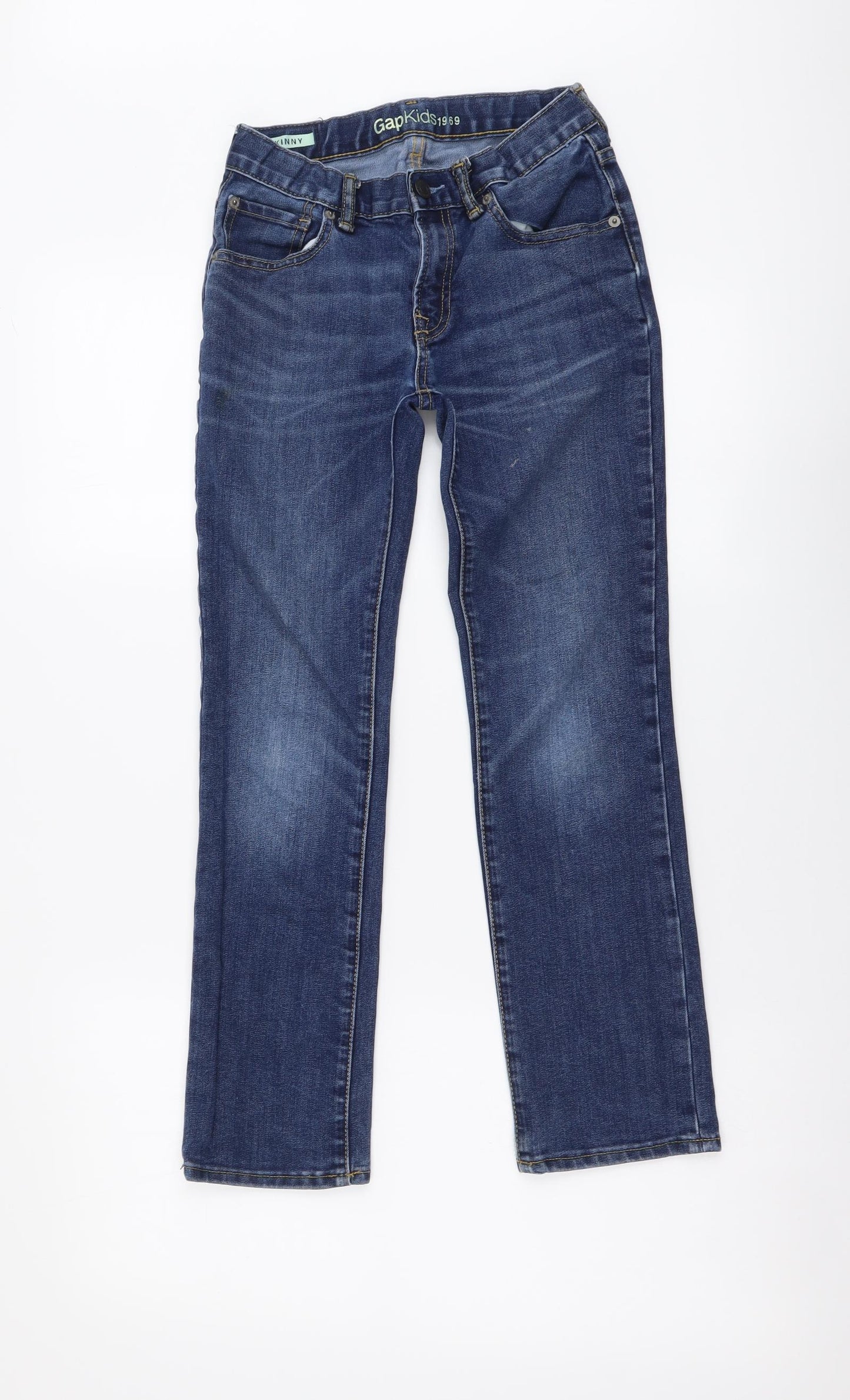 Gap Boys Blue Cotton Skinny Jeans Size 10 Years Regular Button