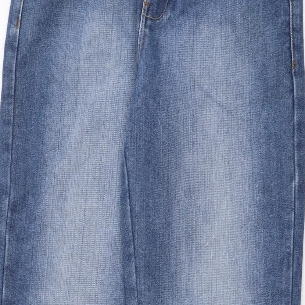 George Boys Blue Cotton Straight Jeans Size 13-14 Years Regular Button