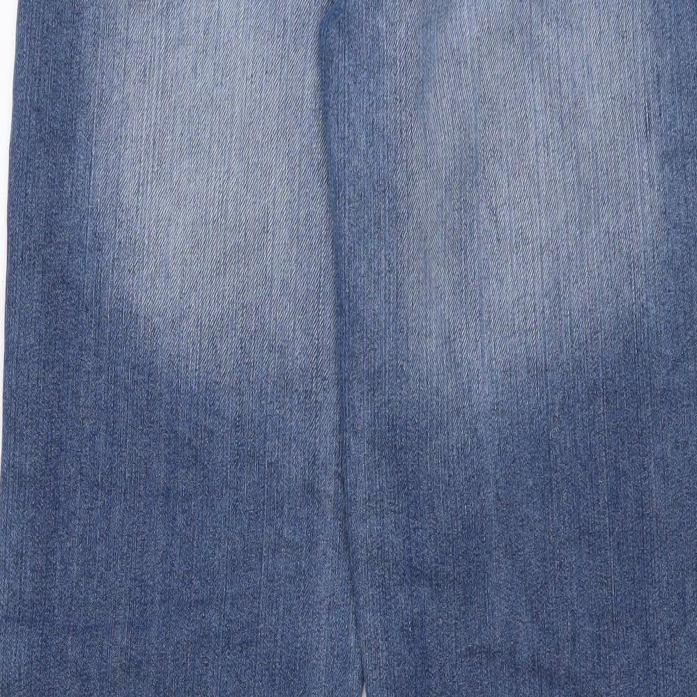 George Boys Blue Cotton Straight Jeans Size 13-14 Years Regular Button