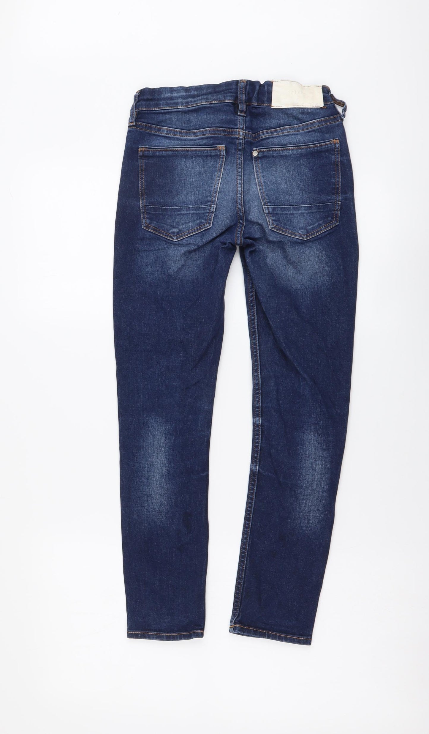 H&M Girls Blue Cotton Skinny Jeans Size 10-11 Years Regular Button