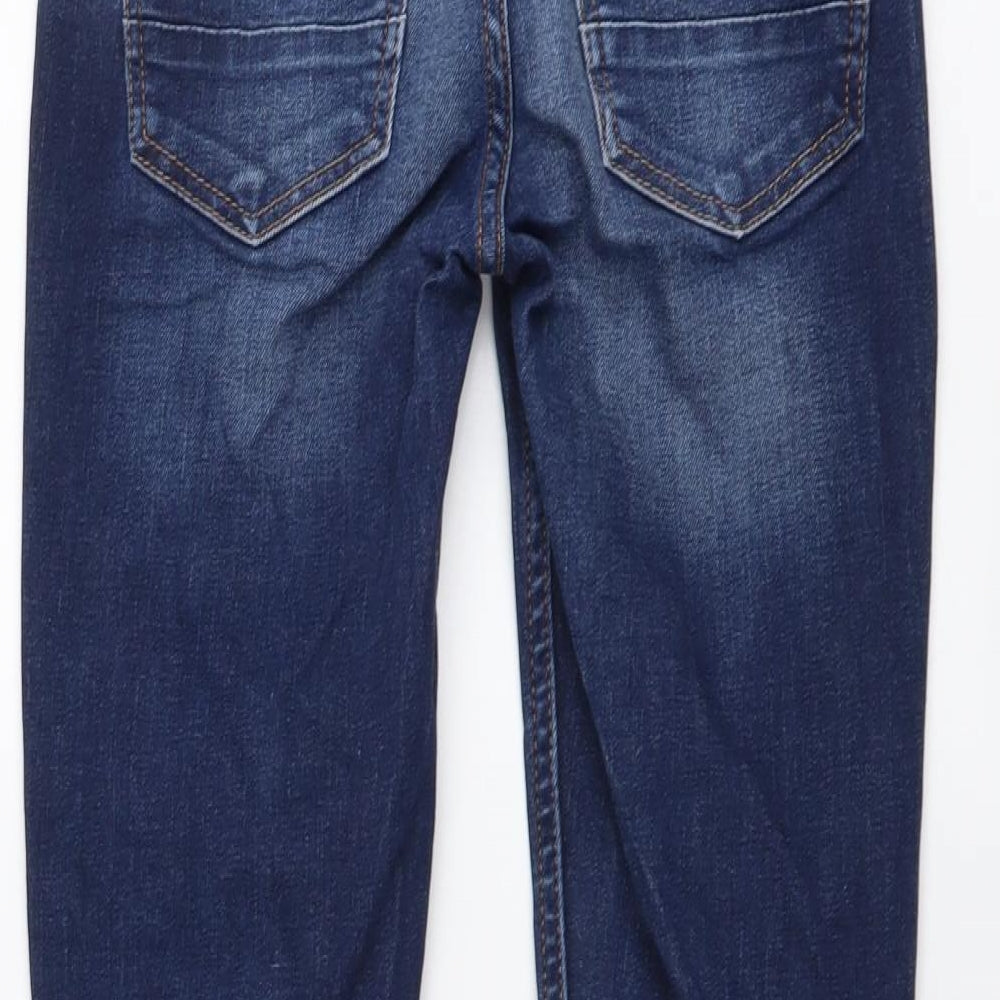 H&M Girls Blue Cotton Skinny Jeans Size 10-11 Years Regular Button