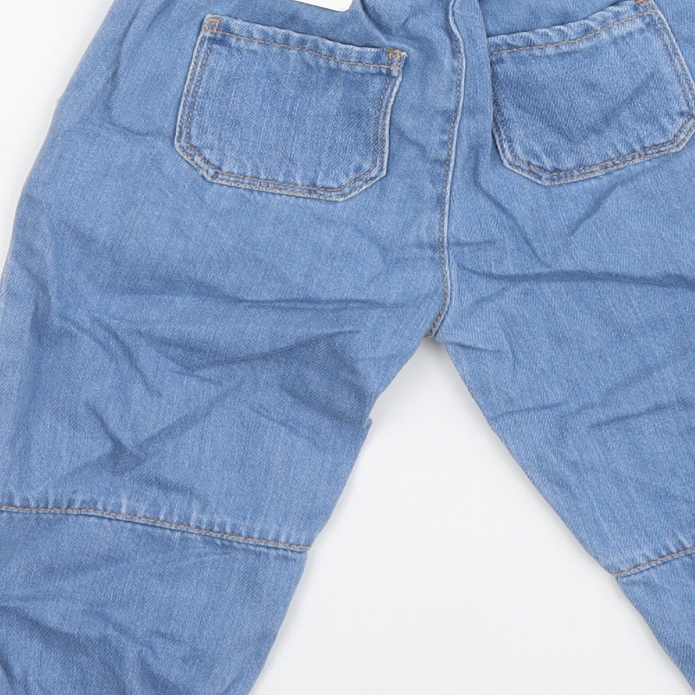 Zara Girls Blue Cotton Jogger Trousers Size 2-3 Years Regular Drawstring