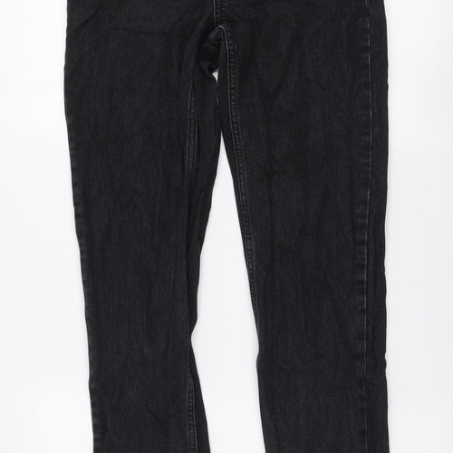 Topshop Womens Black Cotton Mom Jeans Size 26 in L34 in Regular Button