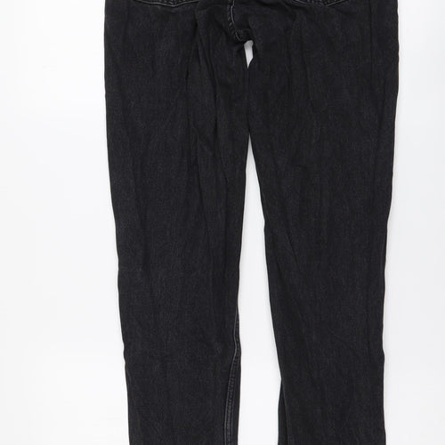 Topshop Womens Black Cotton Mom Jeans Size 26 in L34 in Regular Button