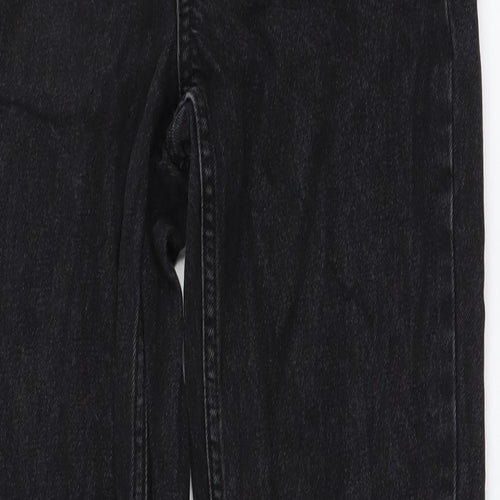 Topshop Womens Black Cotton Mom Jeans Size 26 in L34 in Regular Button