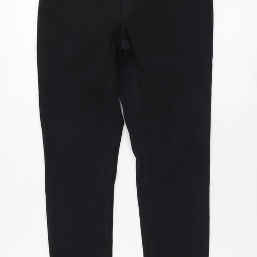 Topshop Womens Black Cotton Skinny Jeans Size 28 in L30 in Regular Button