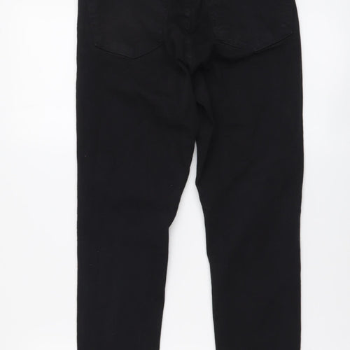 Topshop Womens Black Cotton Skinny Jeans Size 28 in L30 in Regular Button