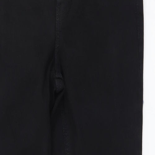 Topshop Womens Black Cotton Skinny Jeans Size 28 in L30 in Regular Button