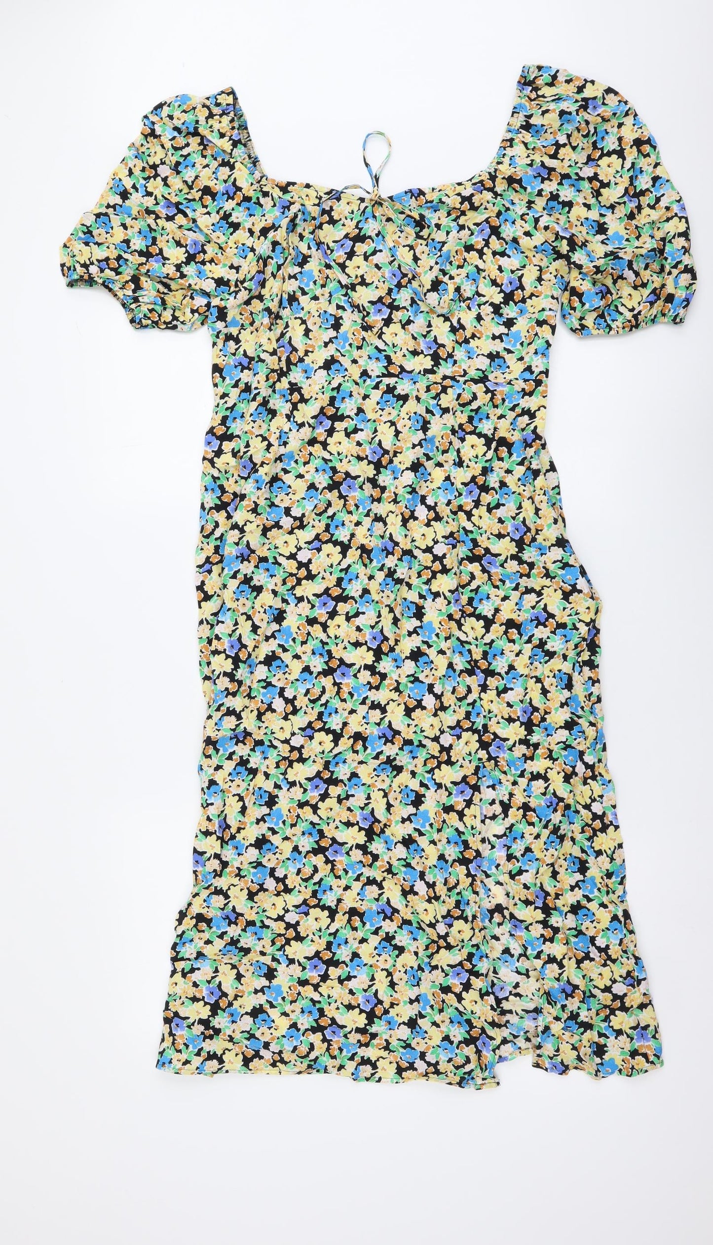 Marks and Spencer Womens Multicoloured Floral Viscose A-Line Size 12 Sweetheart Pullover