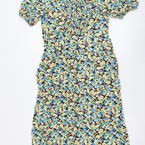 Marks and Spencer Womens Multicoloured Floral Viscose A-Line Size 12 Sweetheart Pullover