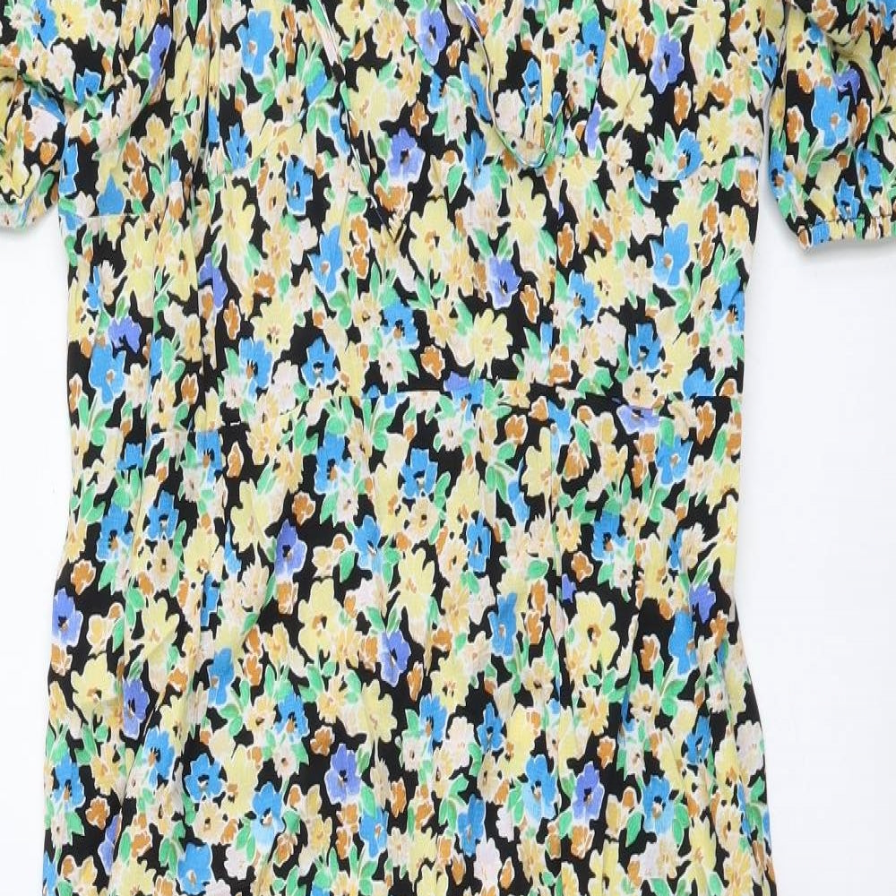 Marks and Spencer Womens Multicoloured Floral Viscose A-Line Size 12 Sweetheart Pullover