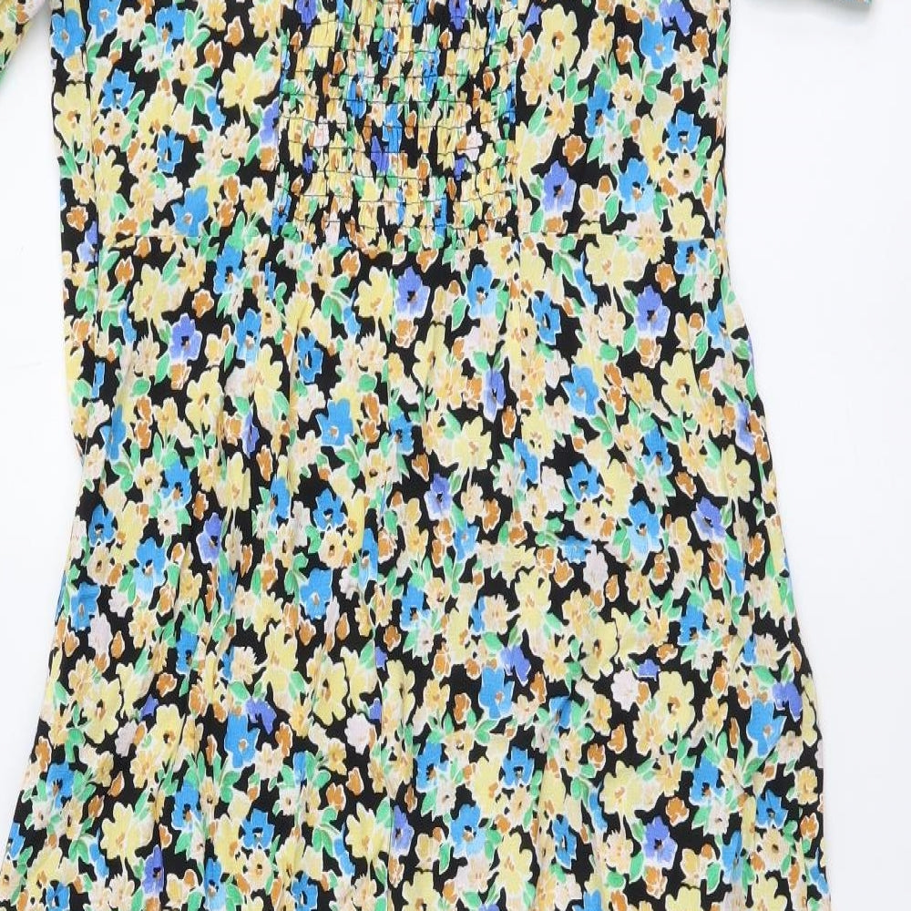 Marks and Spencer Womens Multicoloured Floral Viscose A-Line Size 12 Sweetheart Pullover