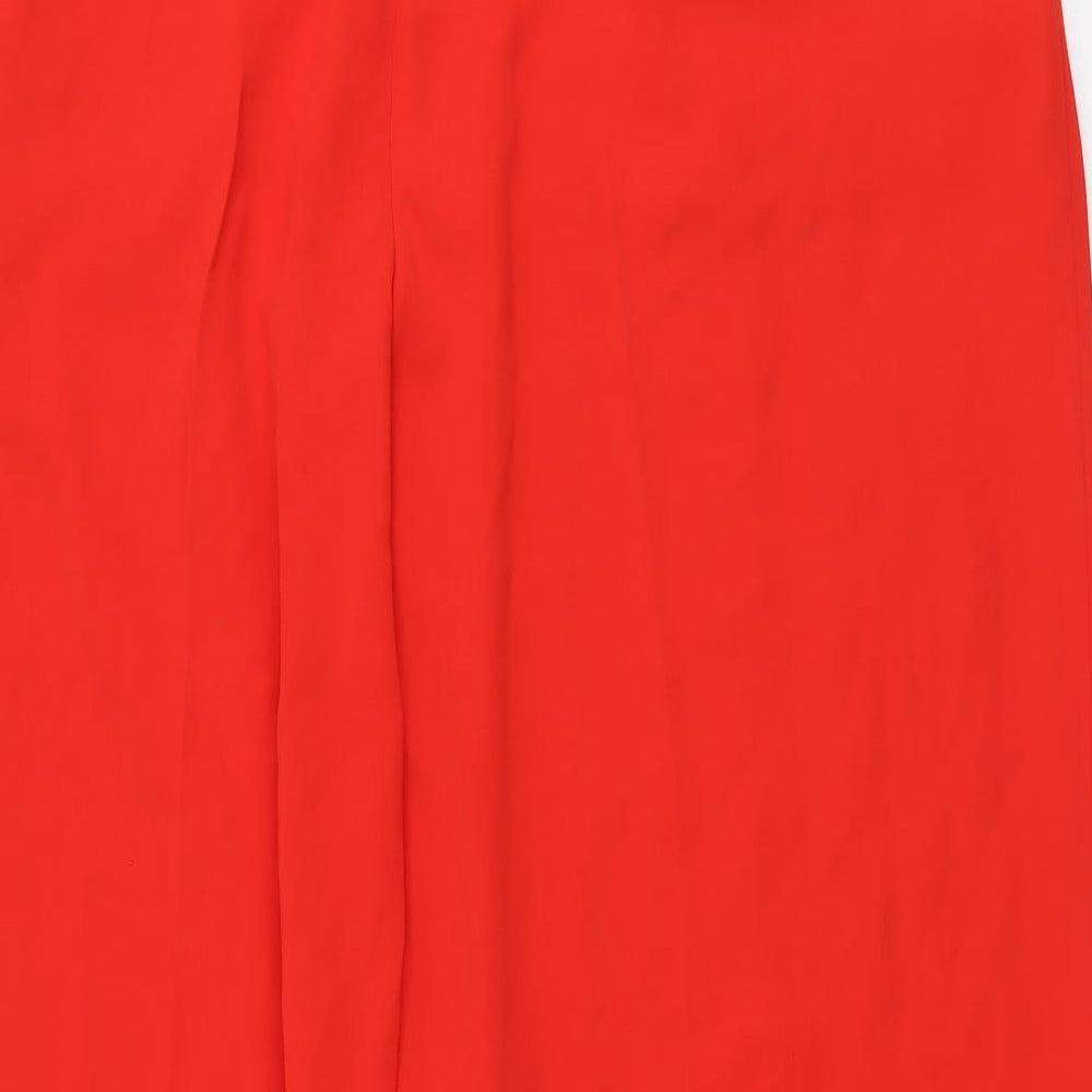 Marks and Spencer Womens Red Polyester Trousers Size 16 L28 in Regular Drawstring