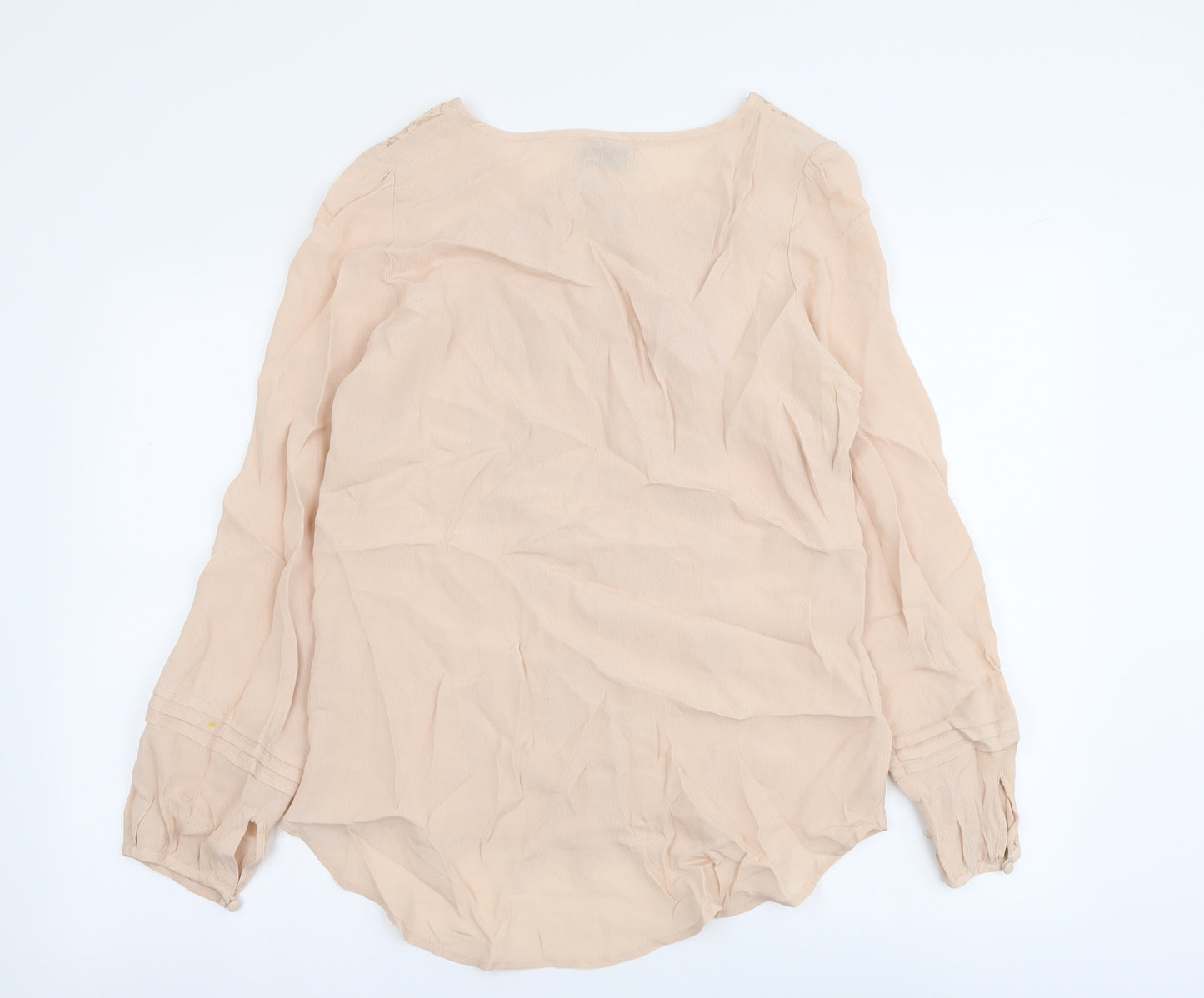 Per Una Womens Pink Polyester Basic Blouse Size 10 Round Neck