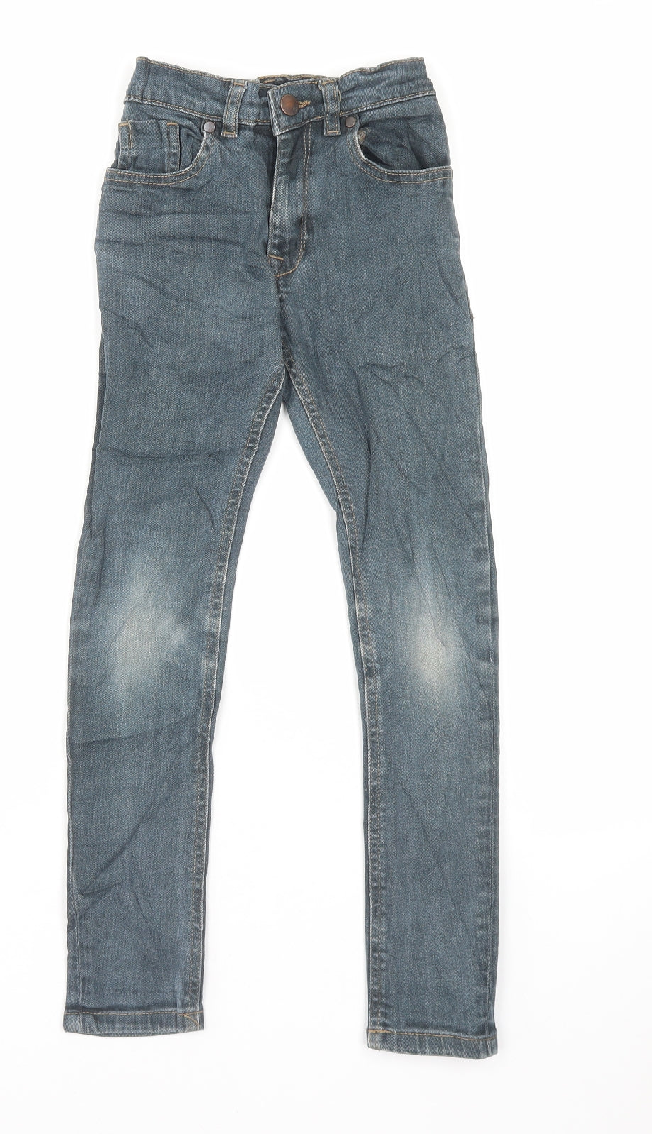 NEXT Boys Blue Cotton Skinny Jeans Size 8 Years Regular Button