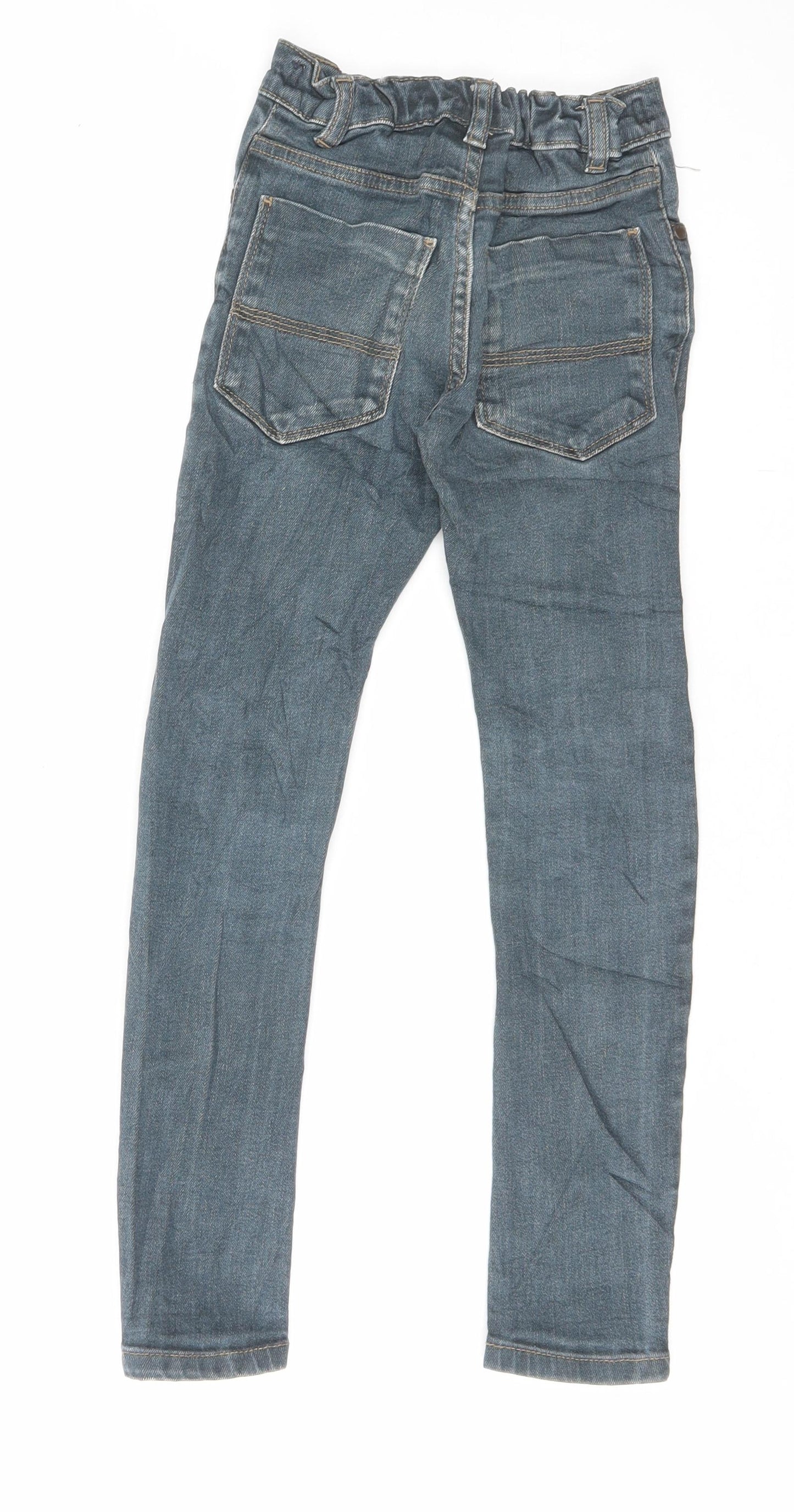 NEXT Boys Blue Cotton Skinny Jeans Size 8 Years Regular Button