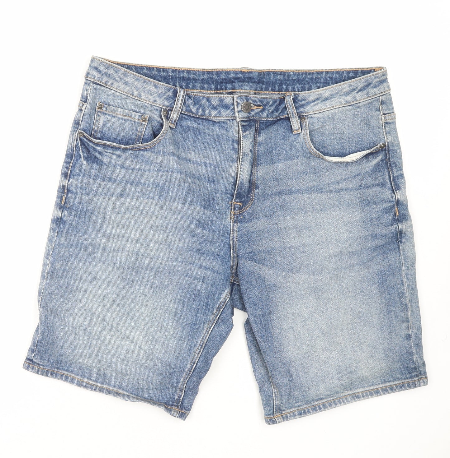 ASOS Mens Blue Cotton Bermuda Shorts Size 36 in L9 in Regular Button